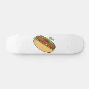 Afbeelding van hotdog cartoon persoonlijk skateboard