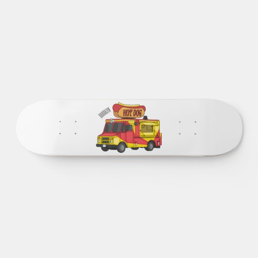 Afbeelding van hotdog-cartoon persoonlijk skateboard (Horizontaal)