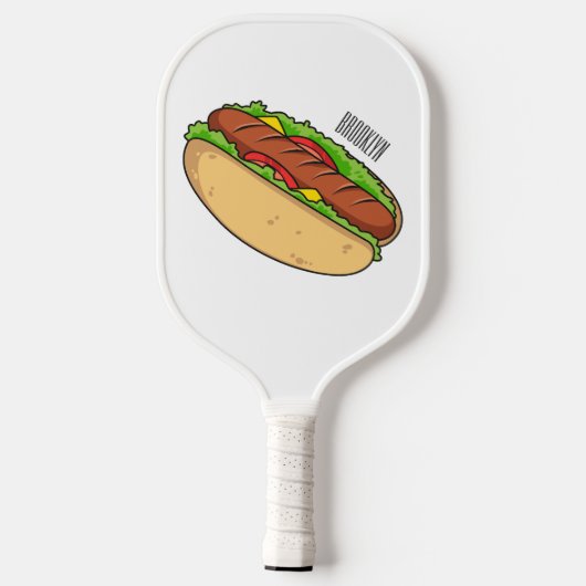 Afbeelding van hotdog cartoon pickleball paddle (Achterkant)