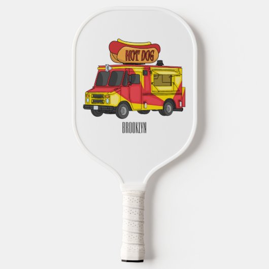 Afbeelding van hotdog-cartoon pickleball paddle (Achterkant)