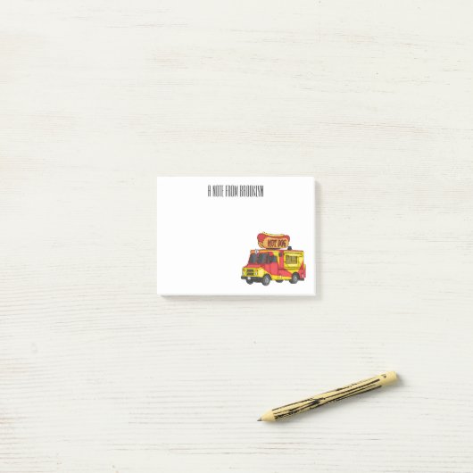 Afbeelding van hotdog-cartoon post-it® notes (Op bureau)