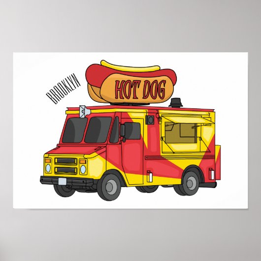 Afbeelding van hotdog-cartoon poster (Voorkant)