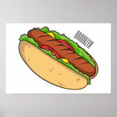 Afbeelding van hotdog cartoon poster (Voorkant)