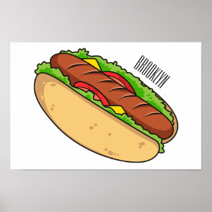 Afbeelding van hotdog cartoon poster