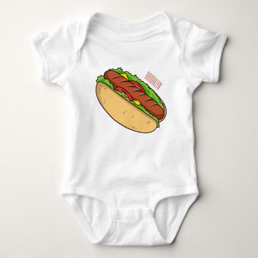 Afbeelding van hotdog cartoon romper (Voorkant)