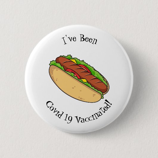 Afbeelding van hotdog cartoon ronde button 5,7 cm (Voorkant)