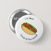 Afbeelding van hotdog cartoon ronde button 5,7 cm (Voorkant /achterkant)