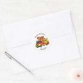 Afbeelding van hotdog-cartoon ronde sticker (Envelop)