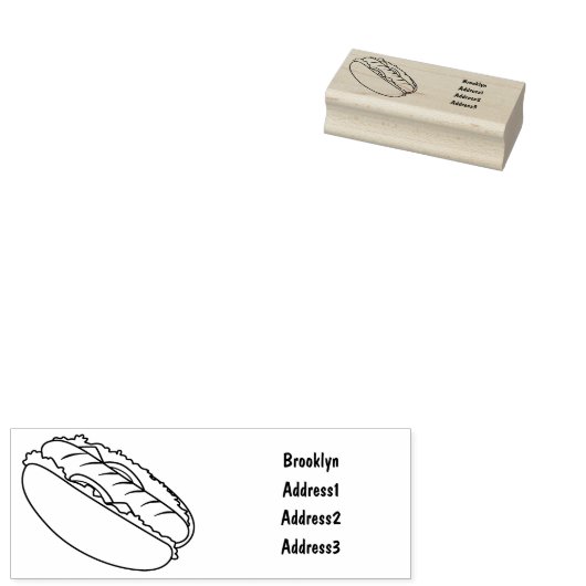 Afbeelding van hotdog cartoon rubberstempel (Gestempeld)