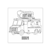 Afbeelding van hotdog-cartoon rubberstempel (Afrduk)