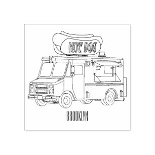 Afbeelding van hotdog-cartoon rubberstempel