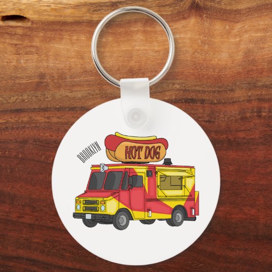 Afbeelding van hotdog-cartoon sleutelhanger (Voorkant)