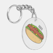 Afbeelding van hotdog cartoon sleutelhanger (Voorkant Links)