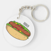 Afbeelding van hotdog cartoon sleutelhanger (Achterkant)