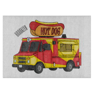 Afbeelding van hotdog-cartoon snijplank