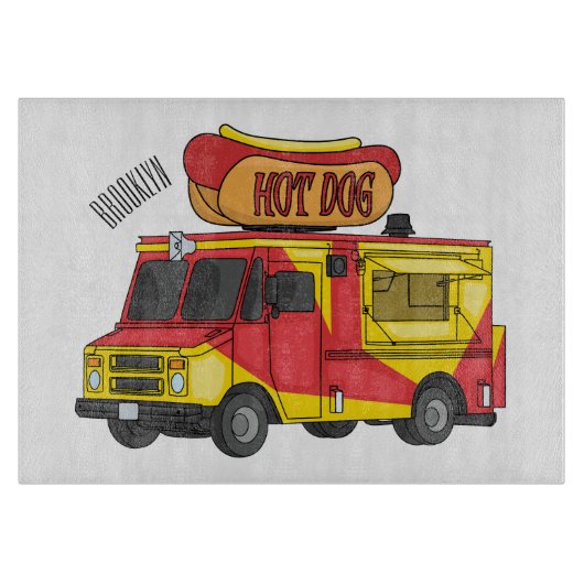 Afbeelding van hotdog-cartoon snijplank (Voorkant)