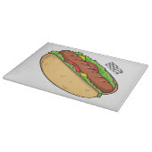 Afbeelding van hotdog cartoon snijplank (Hoek)