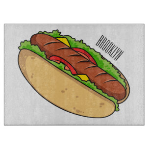 Afbeelding van hotdog cartoon snijplank