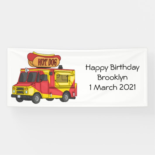 Afbeelding van hotdog-cartoon spandoek (Horizontaal)