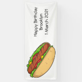 Afbeelding van hotdog cartoon spandoek (Verticaal)