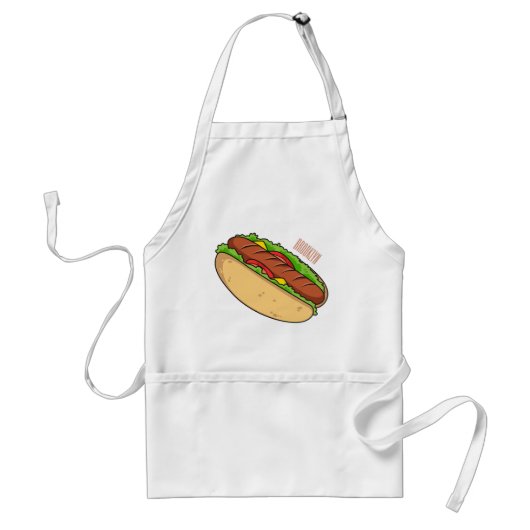 Afbeelding van hotdog cartoon standaard schort (Voorkant)