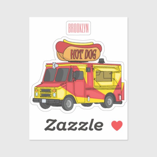 Afbeelding van hotdog-cartoon sticker (Vel)