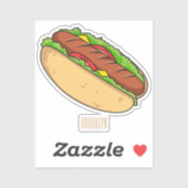 Afbeelding van hotdog cartoon sticker (Vel)