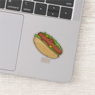Afbeelding van hotdog cartoon sticker