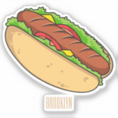 Afbeelding van hotdog cartoon sticker (Voorkant)
