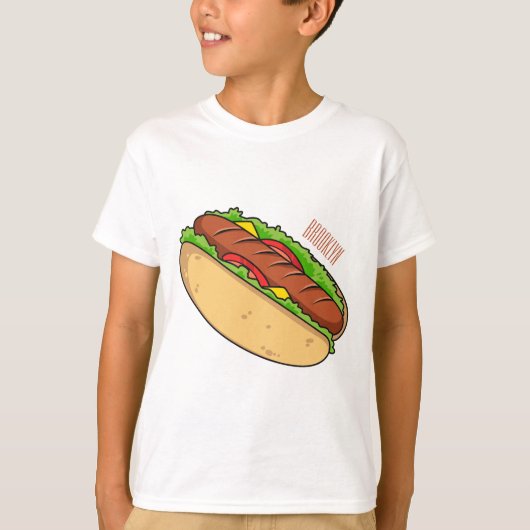 Afbeelding van hotdog cartoon t-shirt (Voorkant)
