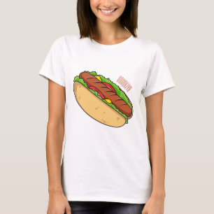 Afbeelding van hotdog cartoon t-shirt