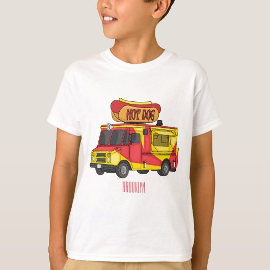 Afbeelding van hotdog-cartoon t-shirt (Voorkant)