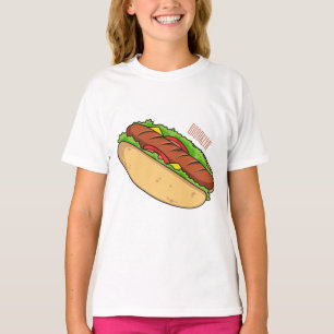 Afbeelding van hotdog cartoon t-shirt