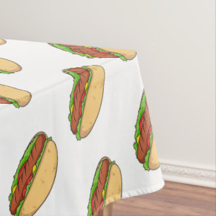 Afbeelding van hotdog cartoon tafelkleed