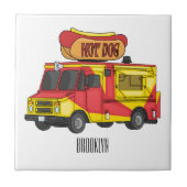 Afbeelding van hotdog-cartoon tegeltje (Voorkant)