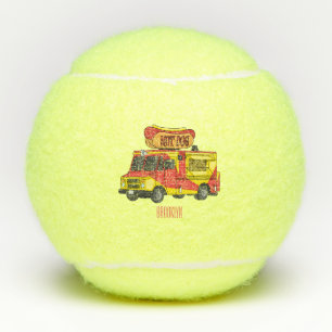 Afbeelding van hotdog-cartoon tennisballen