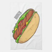Afbeelding van hotdog cartoon theedoek (Verticaal)