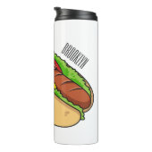 Afbeelding van hotdog cartoon thermosbeker (Geroteerd rechts)
