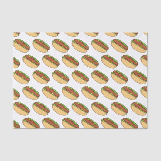 Afbeelding van hotdog cartoon tissuepapier (Voorkant)
