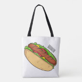 Afbeelding van hotdog cartoon tote bag (Achterkant)