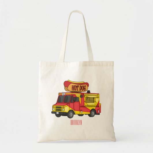 Afbeelding van hotdog-cartoon tote bag (Voorkant)