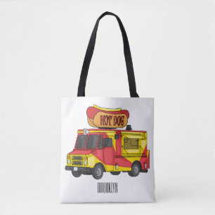 Afbeelding van hotdog-cartoon tote bag