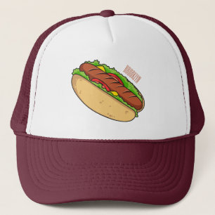 Afbeelding van hotdog cartoon trucker pet