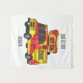 Afbeelding van hotdog-cartoon wandkleed (Voorkant (horizontaal))