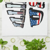 Afbeelding van Illinois en Vlagtekst van de Vereni Theedoek (Gevouwen)