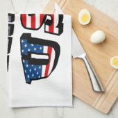 Afbeelding van Illinois en Vlagtekst van de Vereni Theedoek (Quarter Fold)