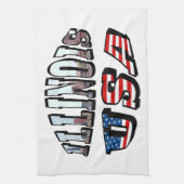 Afbeelding van Illinois en Vlagtekst van de Vereni Theedoek (Verticaal)