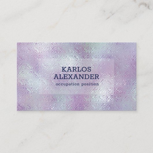 Afbeelding van Iridescent glazen zilver en roze ac Visitekaartje (Voorkant)
