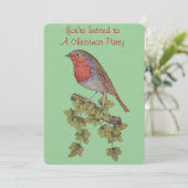 afbeelding van Ivy bladeren en Robin Wildlife Kers Kaart (Staand voorkant)