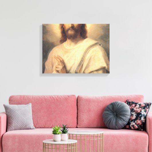 Afbeelding van Jezus Christus door Heinrich Hofman Canvas Afdruk (Insitu (Woonkamer))